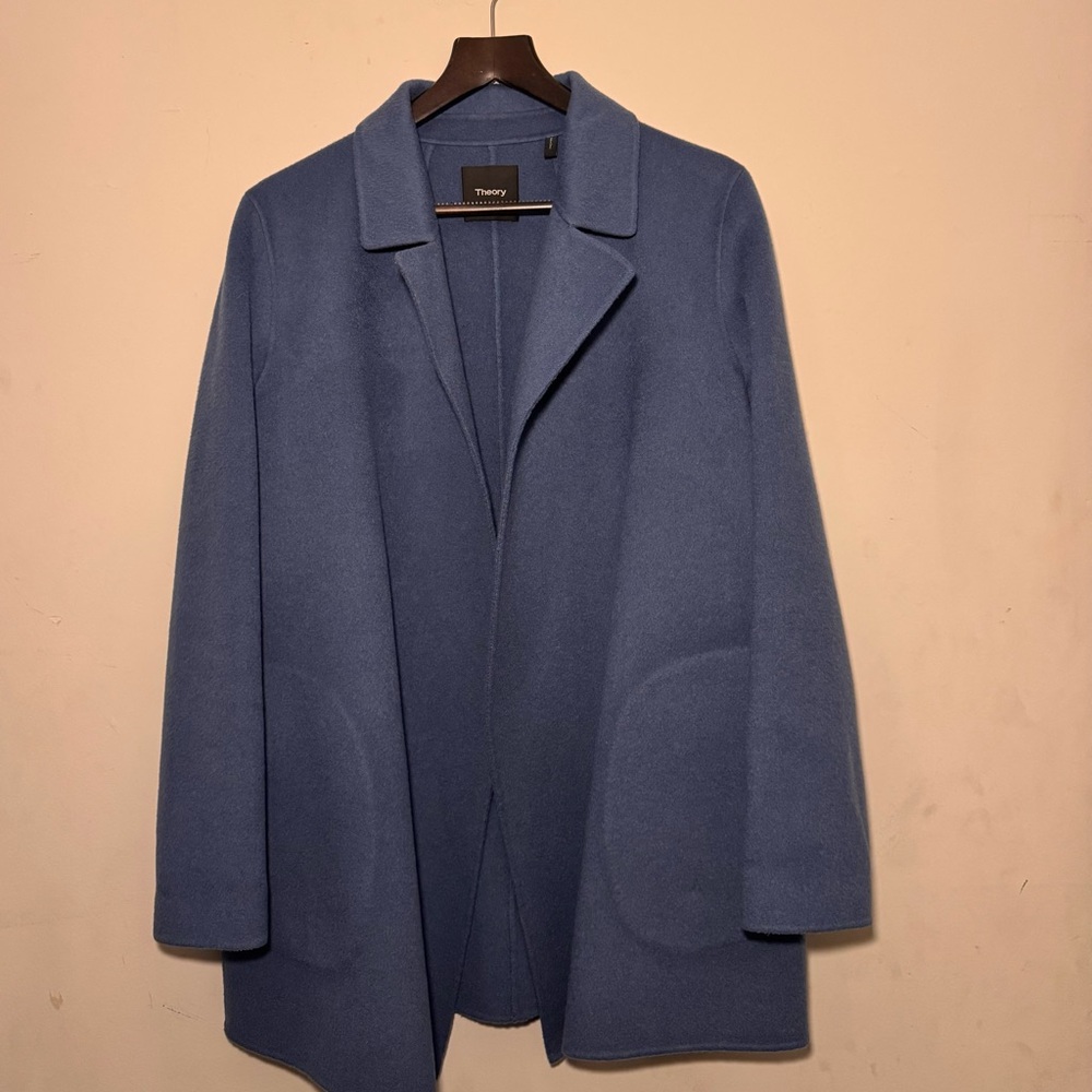 Theory Blue Wool Coat